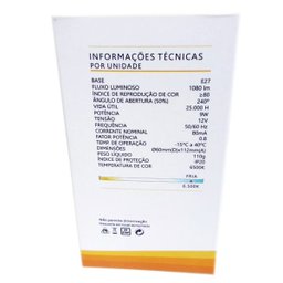 Lâmpada Led Bulbo Eco 9w 12 Volts 12v 1080 lumens Branca Lumiere - 3