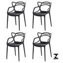 Ver imagem 1 de Kit 4 Cadeiras Allegra Masters Cozinha Bar Pretas