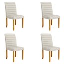 Ver imagem 1 de Kit 4 Cadeiras de Sala de Jantar Estofadas Veiga Madeira Maciça Linho Off White G78 - Gran Belo Cade