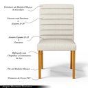 Ver imagem 3 de Kit 4 Cadeiras de Sala de Jantar Estofadas Veiga Madeira Maciça Linho Off White G78 - Gran Belo Cade