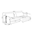 Ver imagem 4 de Sofá Sala de Estar 200cm Retrátril com Detalhe Lateral em Pu Comala Linho Cinza G93 - Gran Belo