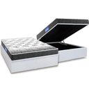 Ver imagem 1 de Cama Box Baú Casal: Colchão Espuma Probel D23 Guarda Costas Black + Base CRC Courano White(138x188