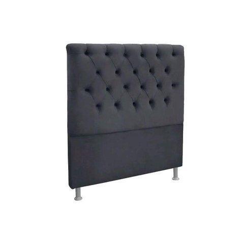 Painel de Cama Box Estofada King Embaixatriz Plus Suede Cinza - Simbal
