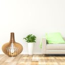 Ver imagem 2 de Abajur Grande de Chão JASMINE MDF Luminária -:MDF CRU/80x70cm