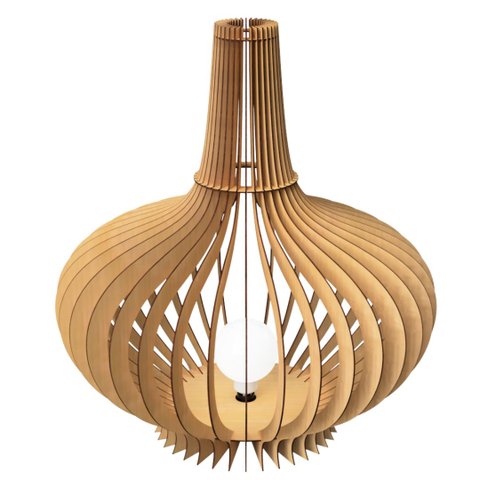 Abajur Grande de Chão JASMINE MDF Luminária -:MDF CRU/80x70cm