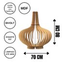 Ver imagem 3 de Abajur Grande de Chão JASMINE MDF Luminária -:MDF CRU/80x70cm