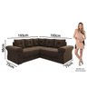 Sofá de Canto 5 Lugares Vitória Estofar Tecido Suede Marrom - 2