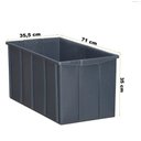 Ver imagem 2 de Caixa Organizadora 70 Litros Preta com Tampa Empilhável Resistente e Durável