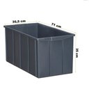 Ver imagem 2 de Caixa Organizadora 70 Litros Preta com Tampa Empilhável Resistente e Durável