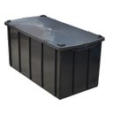 Ver imagem 1 de Caixa Organizadora 70 Litros Preta com Tampa Empilhável Resistente e Durável