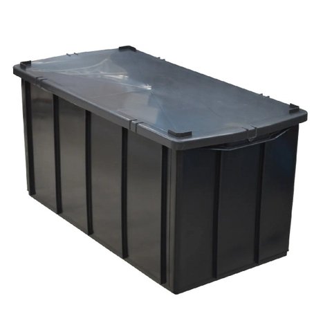 Caixa Organizadora 70 Litros Preta com Tampa Empilhável Resistente e Durável