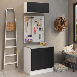 Kit com Balcão e Armário Aéreo Multiuso 80cm Agata Madesa - 2