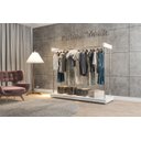 Ver imagem 4 de Arara Expositor Closet de Roupas com Rodízios Aço Cromado - Ideal Móveis Arara Closet de Roupas Bran