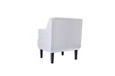 Ver imagem 2 de Poltrona Decorativa Alice Couro Branco Pés Madeira Ms Decor