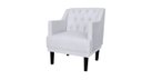 Ver imagem 1 de Poltrona Decorativa Alice Couro Branco Pés Madeira Ms Decor