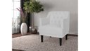 Ver imagem 3 de Poltrona Decorativa Alice Couro Branco Pés Madeira Ms Decor