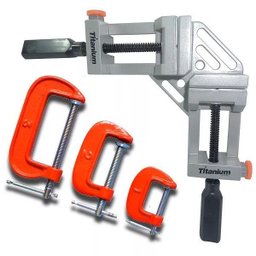 Kit Sargento Esquadro 3 Grampo C Marceneiro Solda 65mm - 1