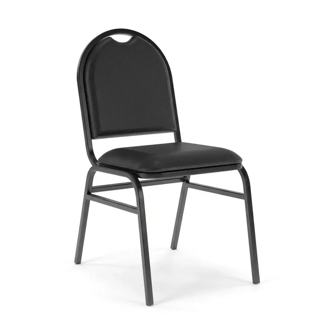 Ver imagem 2 de Cadeira Hotelaria Empilhável Auditório Couríssimo Preto Hot