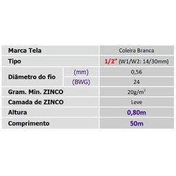 Tela Viveiro 1/2 24x0,80x50m Coleira Branca Morlan - 3