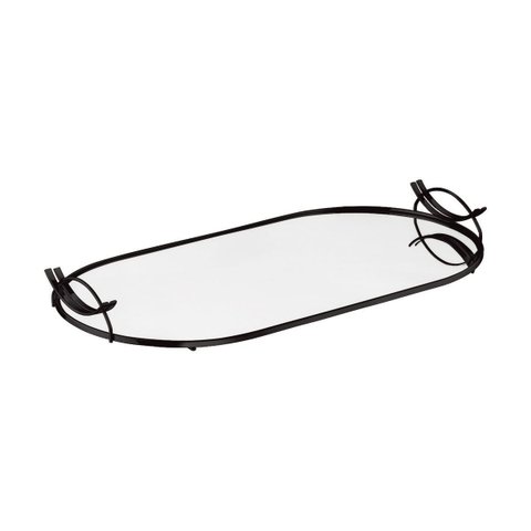Bandeja Hara Naia Base Espelhada 37 X 21,5 X 5 Cm:preto