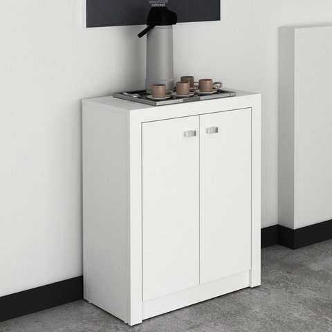 Balcão para Escritório com 2 Portas Me4103 Branco Tecnomobili