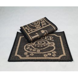 Kit ou Jogo de Tapetes para Cozinha Sisal com Antiderrapante 02 Peças - Chá Preto - 1