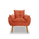 Ver imagem 3 de Poltrona Opala para Sala Clínica Salão Pés de Madeira Suede Terracota