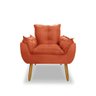 Poltrona Opala para Sala Clínica Salão Pés de Madeira Suede Terracota - 3