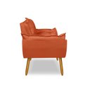 Ver imagem 4 de Poltrona Opala para Sala Clínica Salão Pés de Madeira Suede Terracota