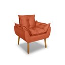 Ver imagem 2 de Poltrona Opala para Sala Clínica Salão Pés de Madeira Suede Terracota