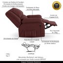 Ver imagem 3 de Poltrona do Papai Reclinável Sala de Cinema Barcelona Power Elétrica Usb Veludo Vinho G23 Encantum