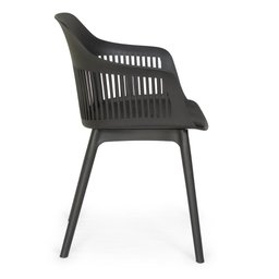 Conjunto Mesa de Jantar Redonda Talia Amadeirada Preta 100cm com 4 Cadeiras Estofadas Marcela - - 5