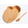 Açucareiro Com Formato De Coração E Colher Madeira De Bambu - 2