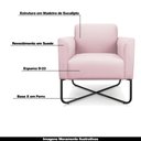 Ver imagem 4 de Kit 2 Poltronas Decorativas Isabella Base X Suede Rosa Bebê/Preto - Gran Belo