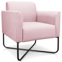 Ver imagem 7 de Kit 2 Poltronas Decorativas Isabella Base X Suede Rosa Bebê/Preto - Gran Belo