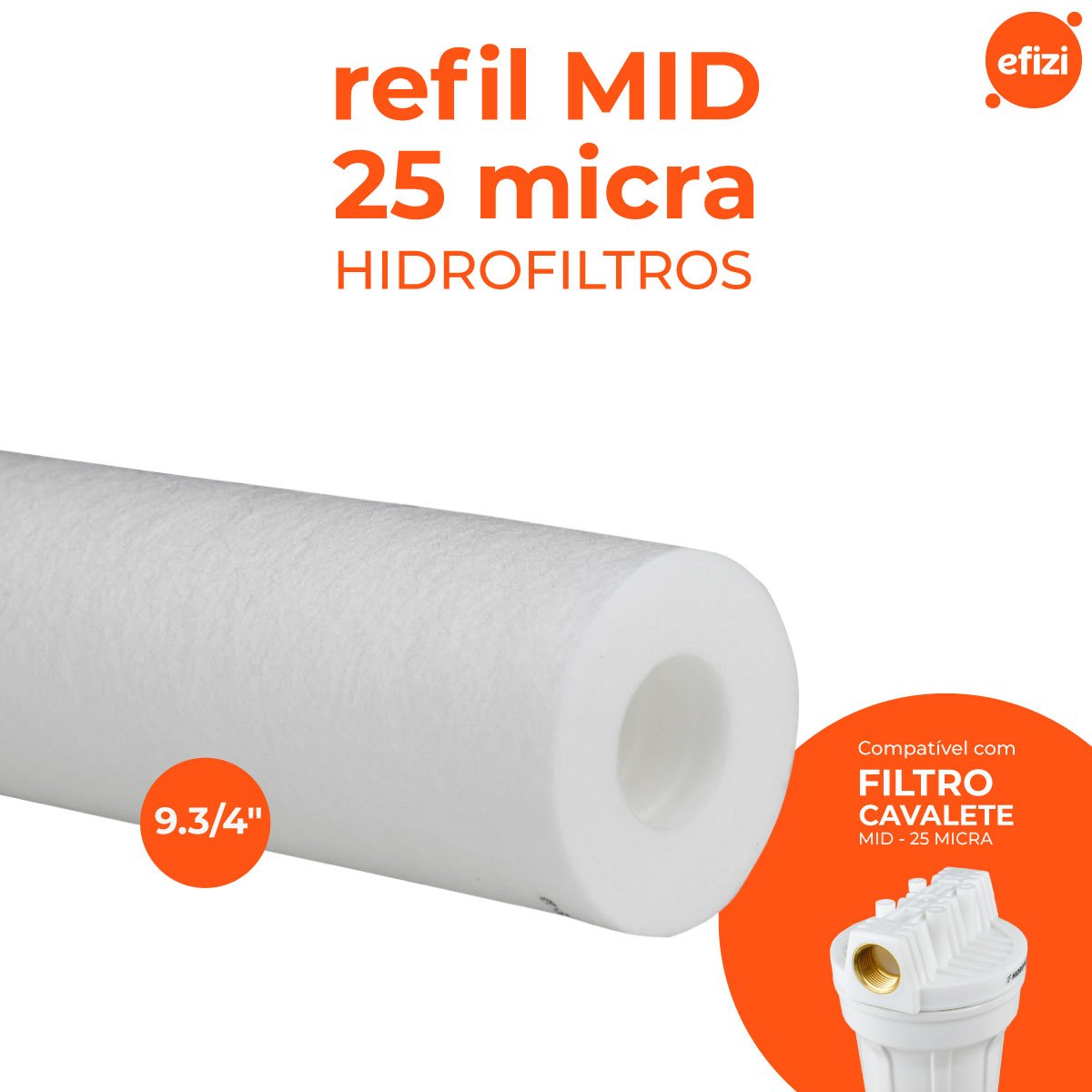 Refil Filtro Cavalete 9.3/4" 25 Micra Hidrofiltros - 2