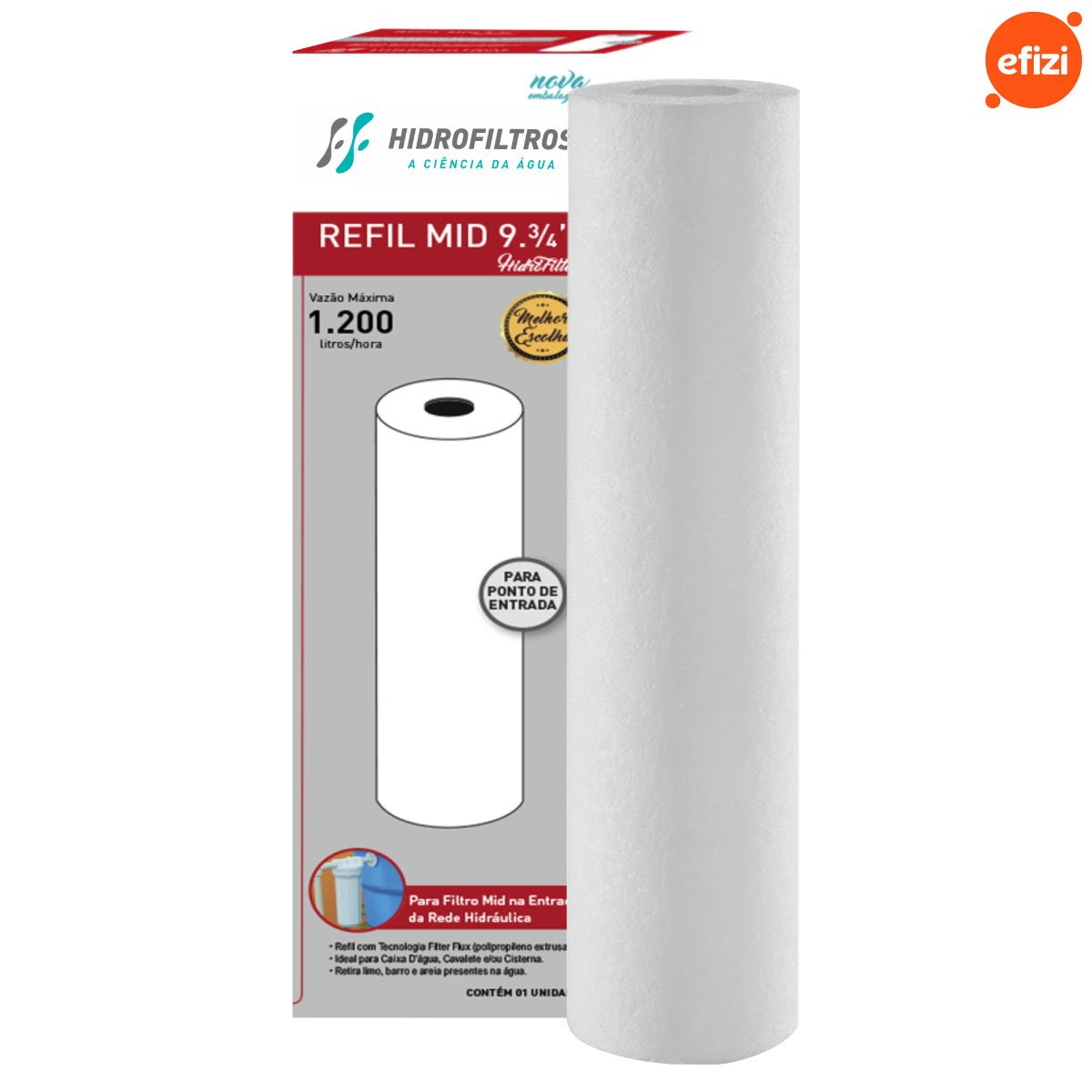 Refil Filtro Cavalete 9.3/4" 25 Micra Hidrofiltros - 4