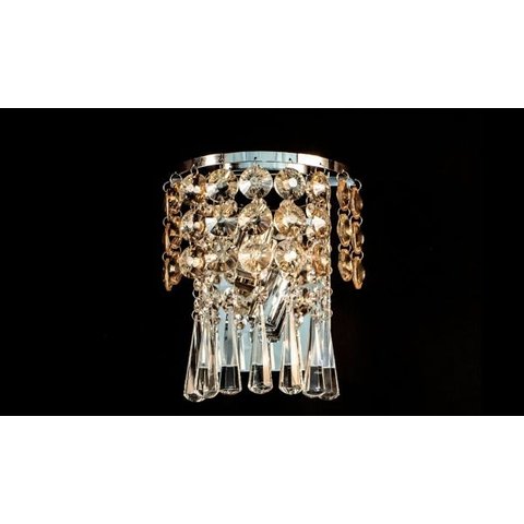 Arandela de Cristal Legítimo - Cor: Champagne / Lâmpadas Inclusas