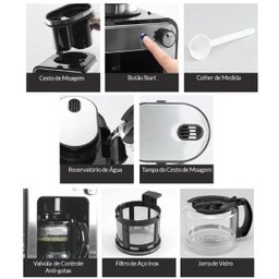 Maquina De Cafe Moedor Cafeteira Automatico Grao E Po Cha E Erva - 7