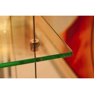 KIT - 4 Esticador / 4 fixador / 4 flange / 5m cabo aço para prateleira suspensa