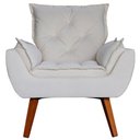 Ver imagem 1 de Poltrona Opala Decorativa Linho Crú - D'Rost