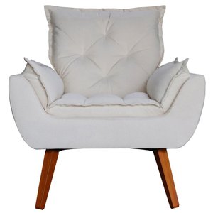 Poltrona Opala Decorativa Linho Crú - D'Rost