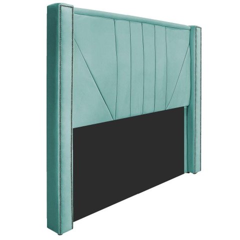 Cabeceira Solteiro 90 Cm Para Cama Box Suede Azul Tiffany