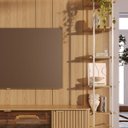 Ver imagem 7 de Estante para TV Home Theater 85" MDF 291cm 10 Prateleiras Vidro Reflecta LED Neon Float Carvalho