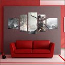 Ver imagem 2 de Quadro Decorativo Tomb Raider Games Jogos Quartos Salas Interiores Mosaico 5 Peças Com Moldura
