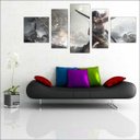 Ver imagem 1 de Quadro Decorativo Tomb Raider Games Jogos Quartos Salas Interiores Mosaico 5 Peças Com Moldura