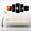 Ver imagem 3 de Quadro Decorativo Universo Planetas Galáxias Estrelas Cosmos Espaço Mosaico 5 Peças Com Moldura