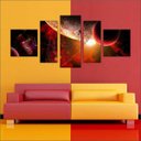 Ver imagem 2 de Quadro Decorativo Universo Planetas Galáxias Estrelas Cosmos Espaço Mosaico 5 Peças Com Moldura