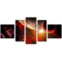 Ver imagem 3 de Quadro Decorativo Universo Planetas Galáxias Estrelas Cosmos Espaço Mosaico 5 Peças Com Moldura