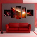 Ver imagem 5 de Quadro Decorativo Universo Planetas Galáxias Estrelas Cosmos Espaço Mosaico 5 Peças Com Moldura